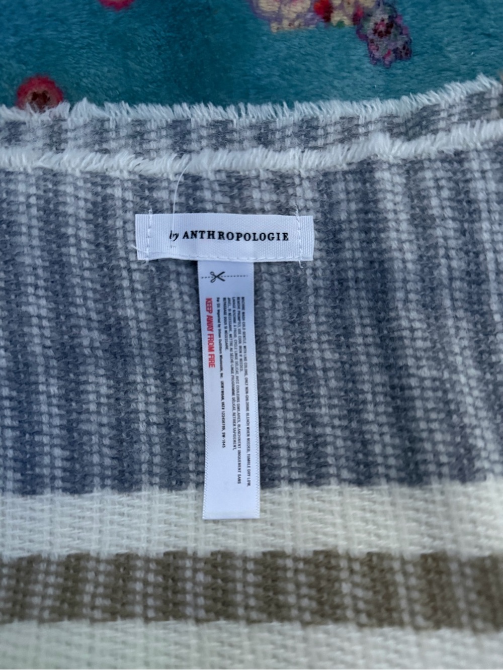 Anthropologie Striped Fringe Scarf - Gray, Cream & Taupe - Picture 3 of 4